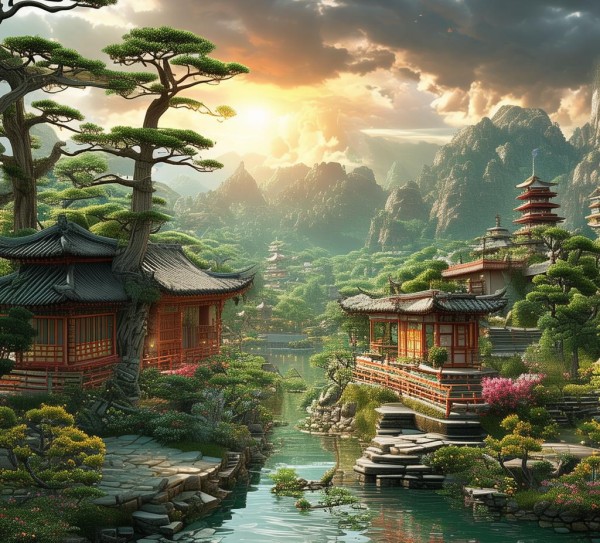 画卷中的家园，自然与人文共融的建景奇观,画卷中的家园，自然与人文共融的建景奇观,阳光,自然,自然人文,第1张